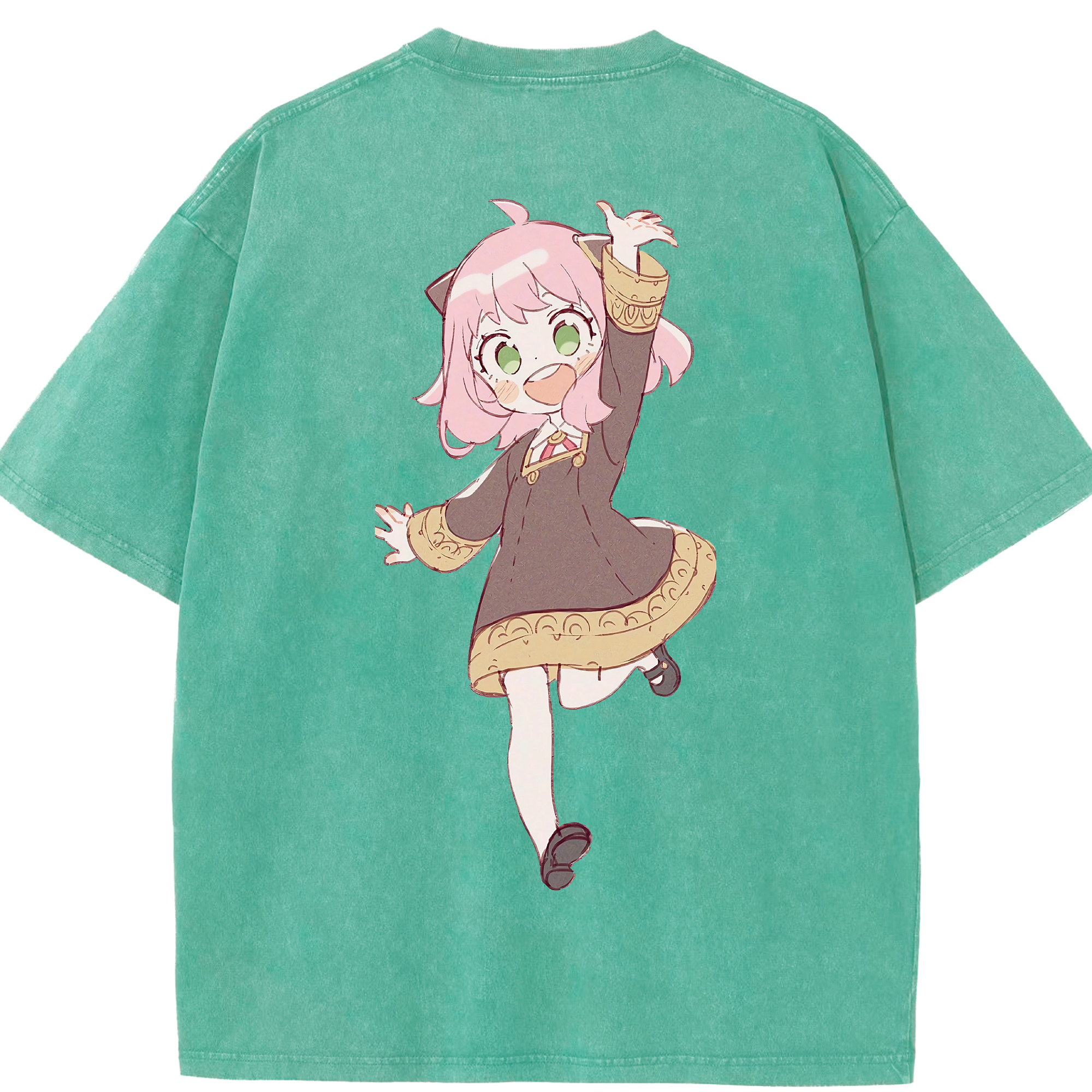 （画像用） SPY×FAMILY间谍家家酒 綿100% ヴィンテージ風 半袖Tシャツ（背面プリント）